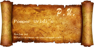 Pomper Uriás névjegykártya